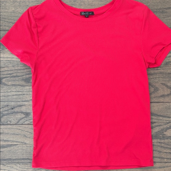 Splash Vibrant Pink Ribbed Women's Top - Picture 9 of 9